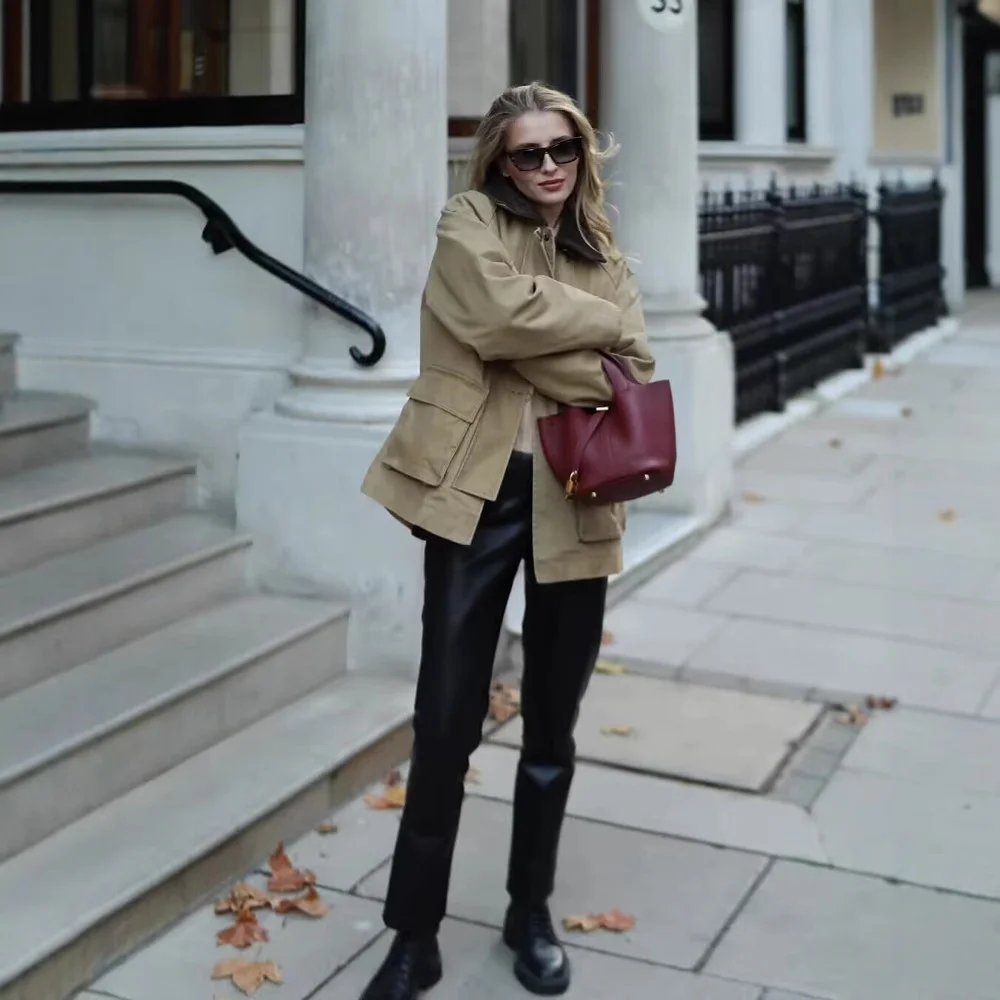 Nigikala Nigikala New Women's Fashion Casual Loose Thin Collar Cotton Jacket Jacket