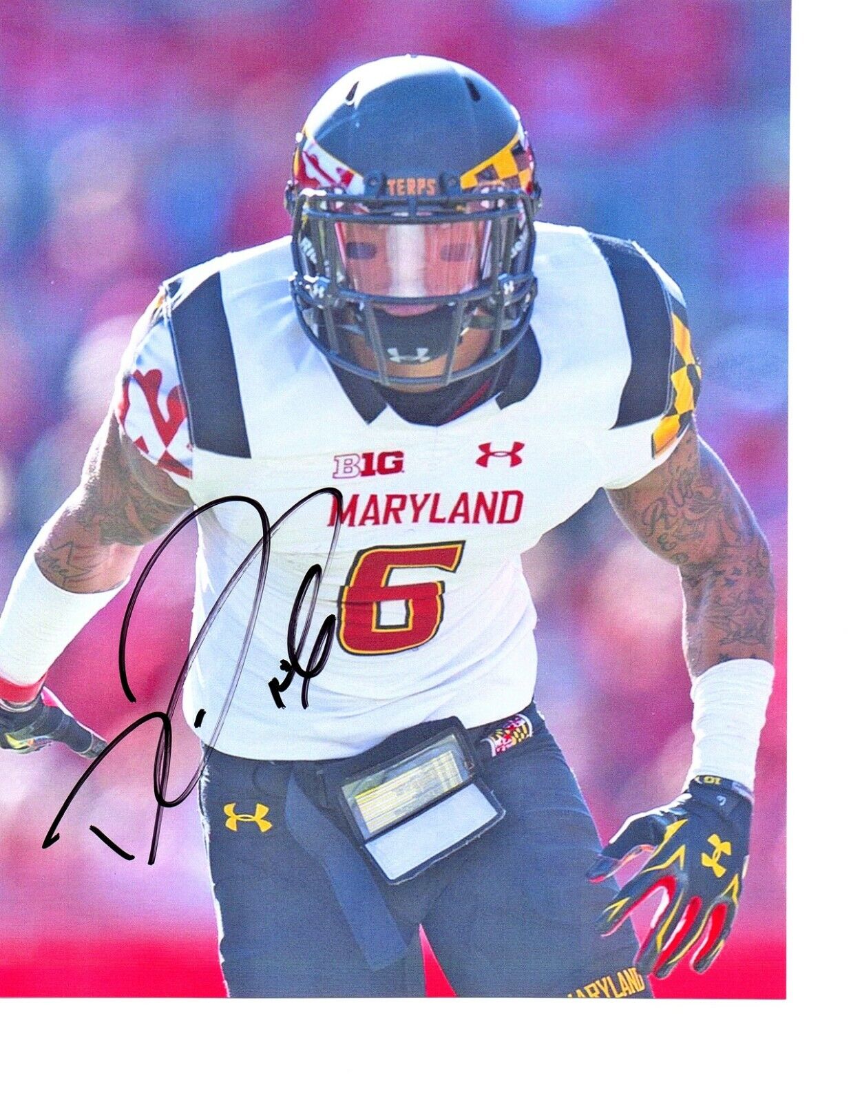 Deon Long Maryland Terrapins signed autographed 8x10 football Photo Poster painting