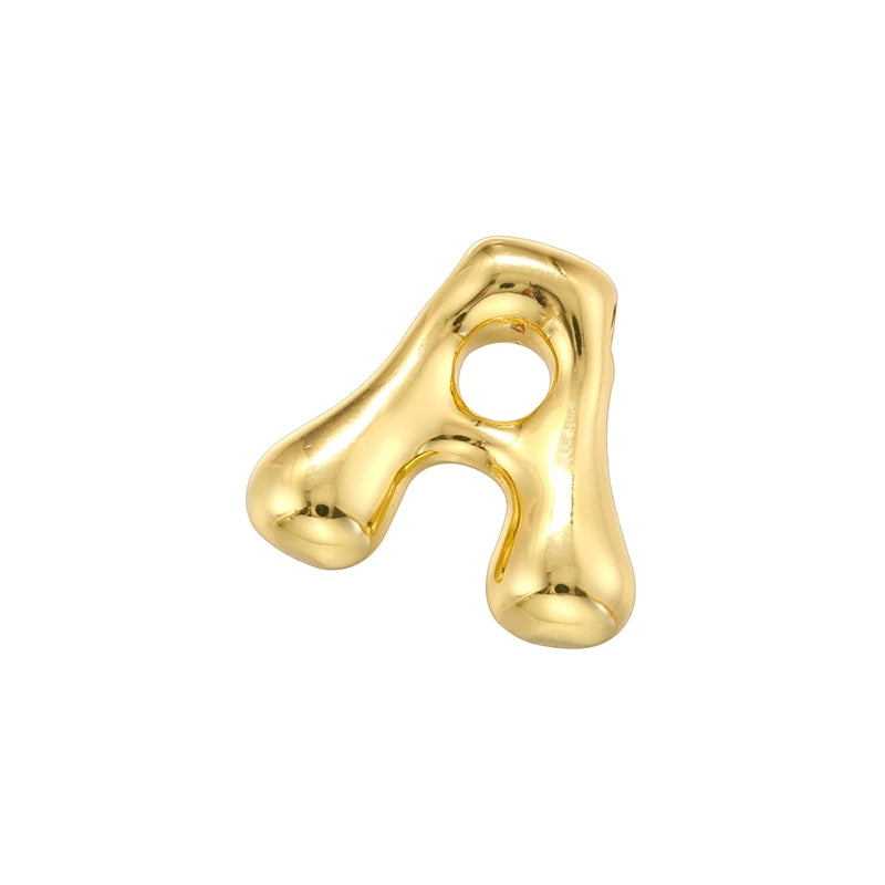 1 Piece 21mm Copper 18K Gold Plated Letter Beads