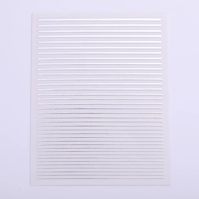 Gold 3D Nail Sticker Curve Stripe Lines Nails Stickers Gradient Adhesive Striping Tape Nail Foil Nail Art Stickers Decals Silver-Nail Inspo