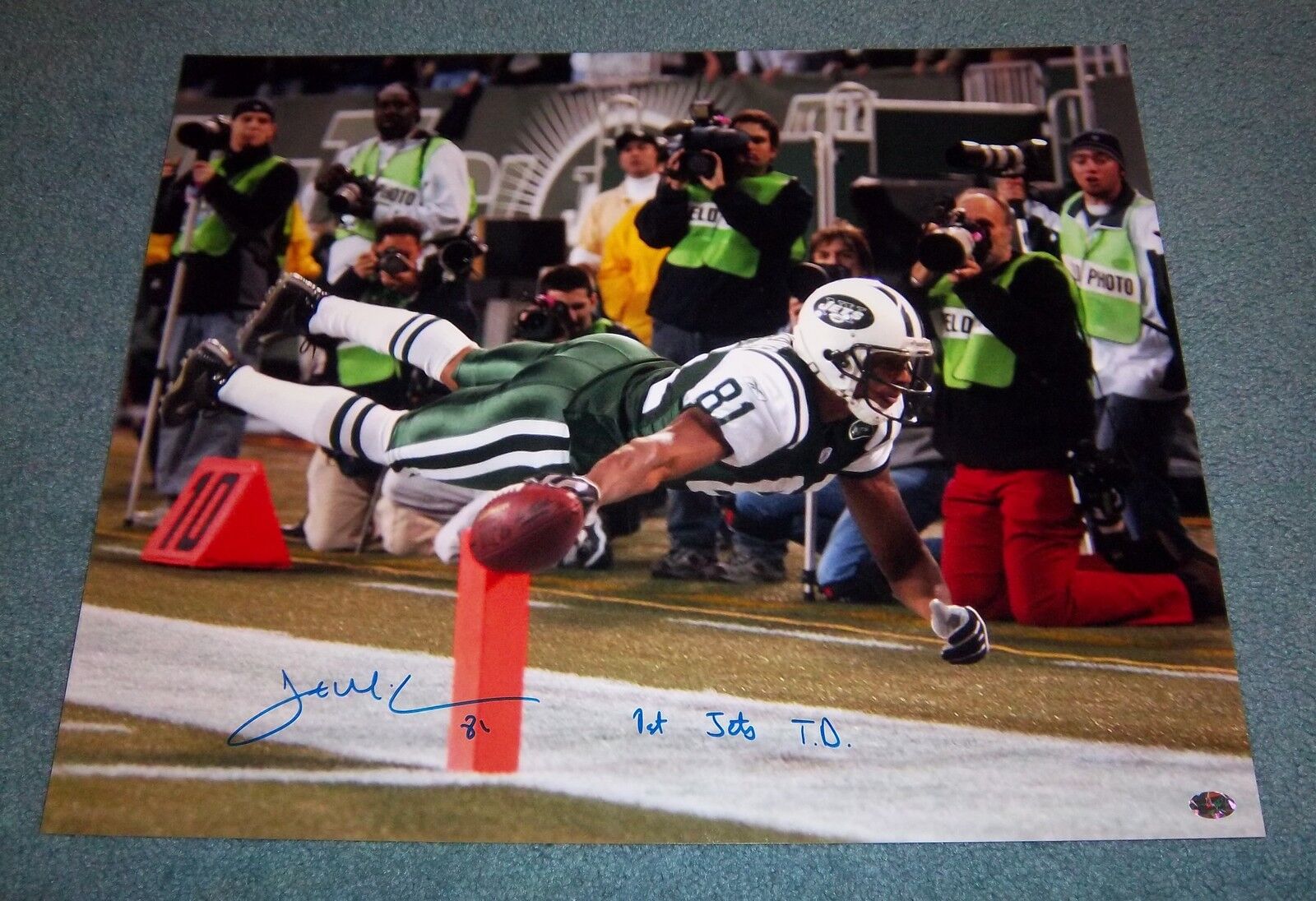 New York Jets Justin McCareins Signed Autographed 16x20 Photo Poster painting N Illinois B