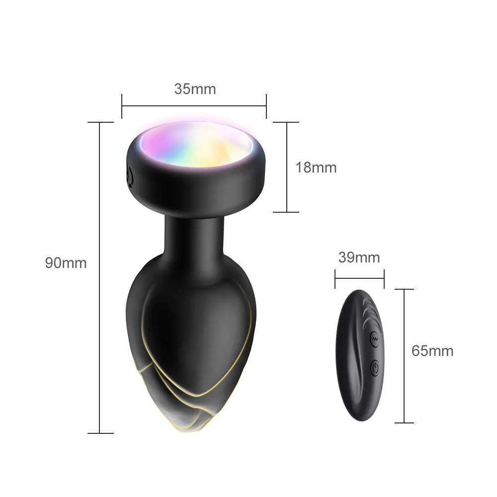 Wireless Remote Glow Butt Plug Vibrating Anal Toy For Couples
