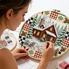 Stamped Cross Cross cross stitch kit for Adults Winter Cabin Scene 11CT tapestrymarket