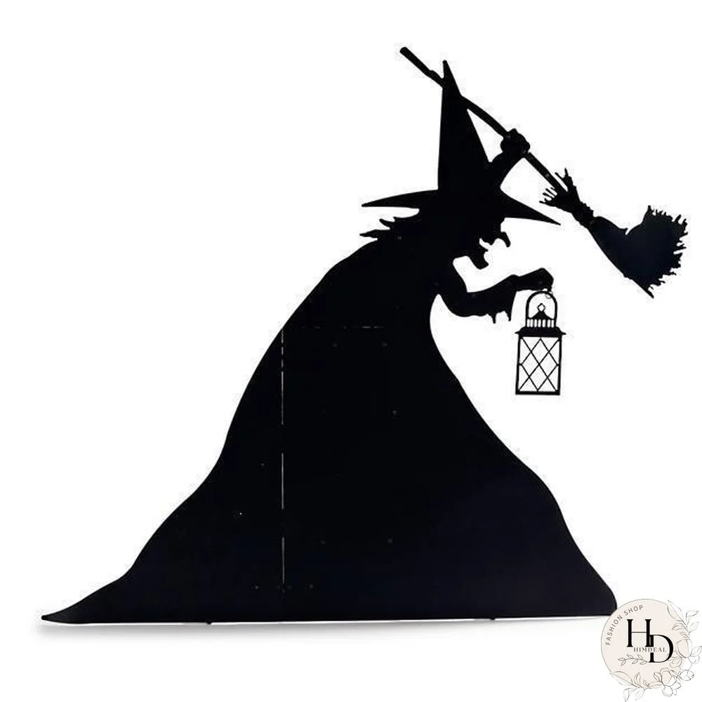 Witch with Lantern Silhouette