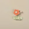 2PCS Lovely Plaid Flower Hair Pins for Baby Girls