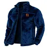 Men's Outdoor Retro Western Style Double-Sided Fleece Stand Collar Cardigan Jacket Thickened Coat by Inlyline