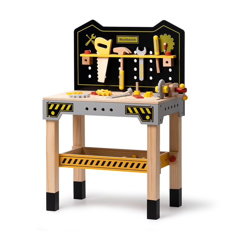  Robotime Online Robud Wooden Kids Toy Black and Yellow Large Tool Bench WGJ05