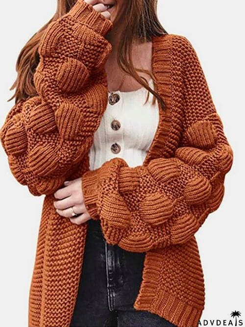 Open Front Long Sleeve Cardigan