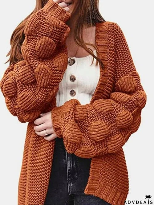 Open Front Long Sleeve Cardigan