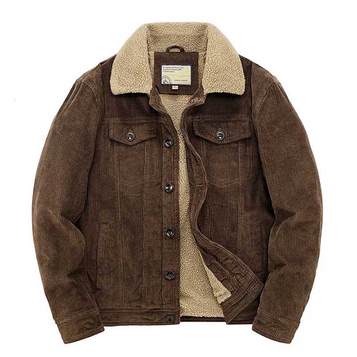Cozy Corduroy Shirt Jacket with Sherpa Lining