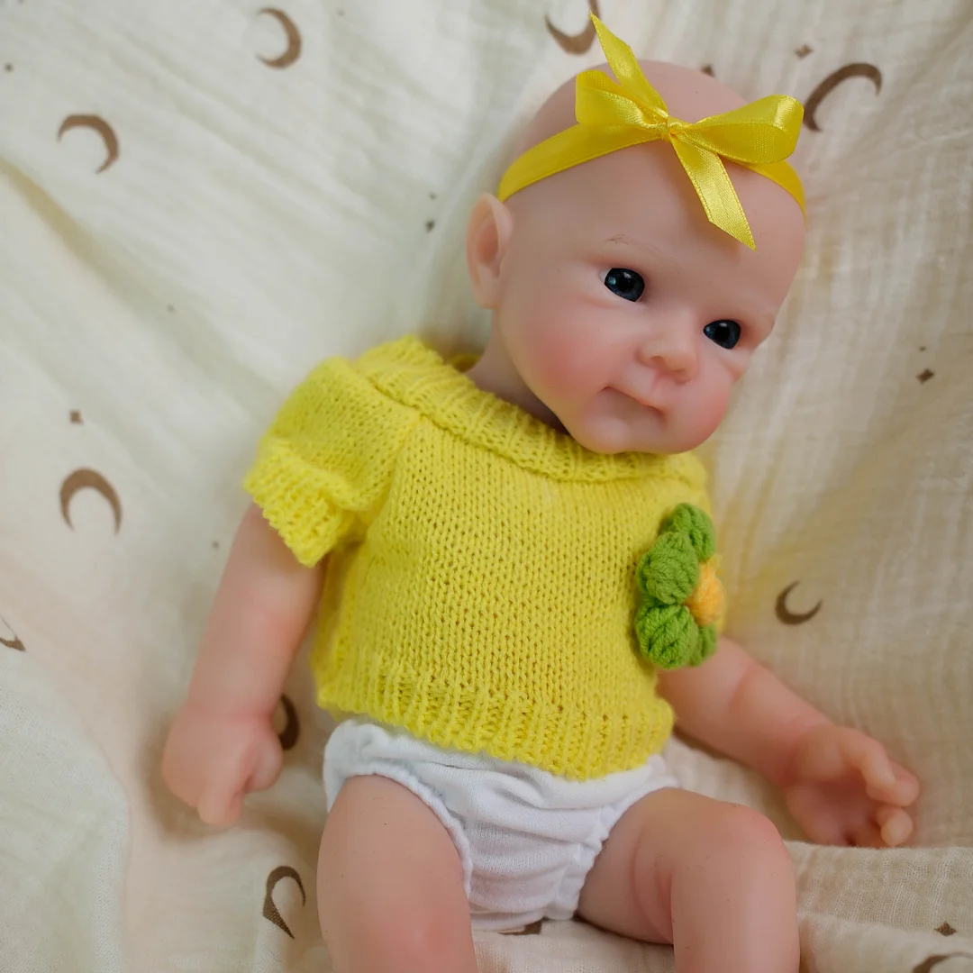 12inch Silicone Reborn Baby Short-Sleeved Yellow Sweater