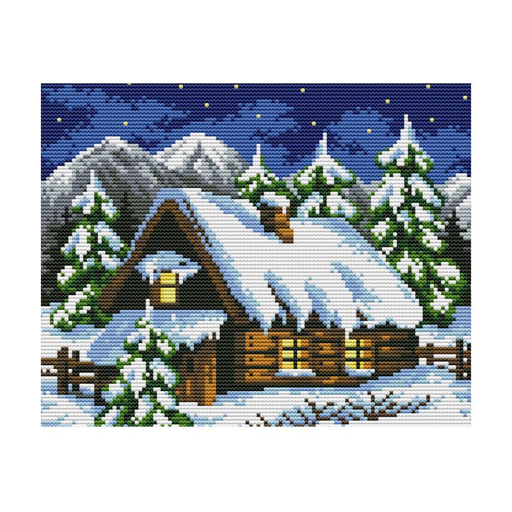 

Winter Fairy House - 14CT Stamped Cross Stitch - 29*22cm, 501 Original