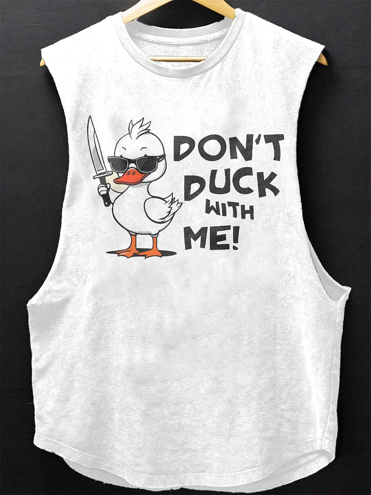 Men's Don't Duck With Me Art Print Cotton Tank Top