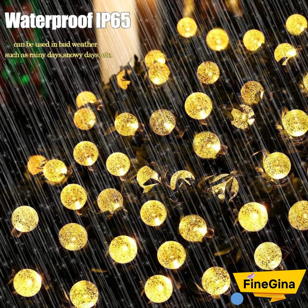 Solar String Lights Garden Outdoor String Lights Waterproof Crystal Ball Fairy Lights, Decoration Lighting for Home, Garden, Patio, Yard, Christmas