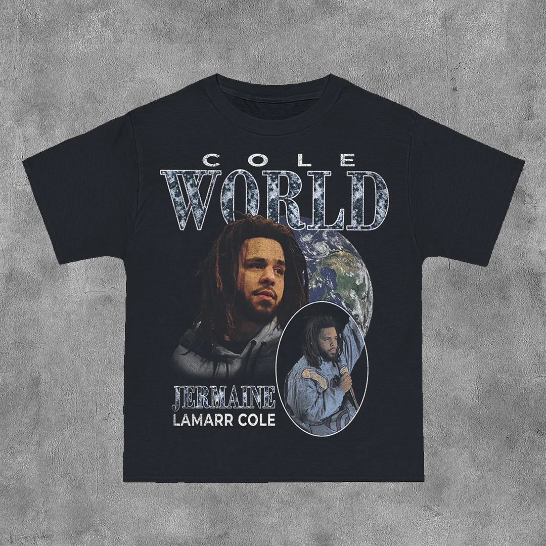 Basic J Cole Print Short Sleeve T-Shirt
