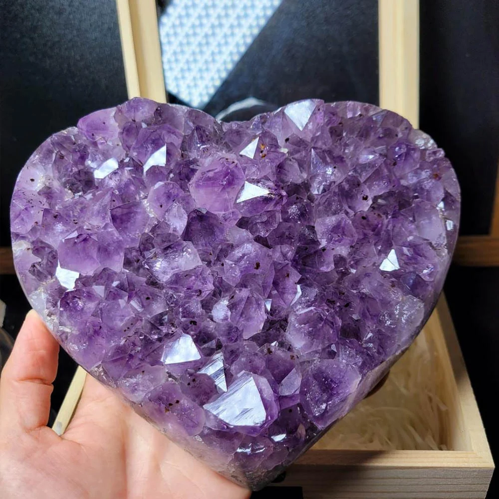 Natural Amethyst geode Quartz Cluster Crystal Specimen Healing
