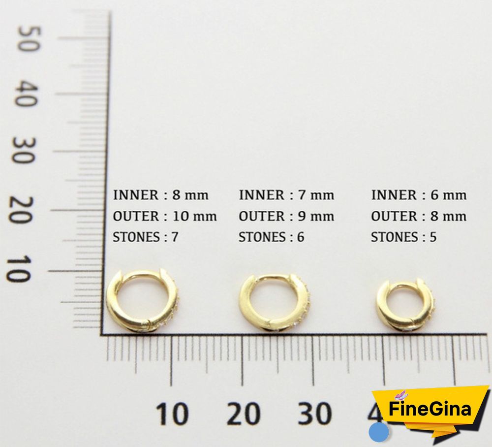 1Pc Small Hoop Earrings , Gold CZ Hoop Earrings,Huggie Hoop Earrings,Cartilage Earrings,Minimalist Earrings