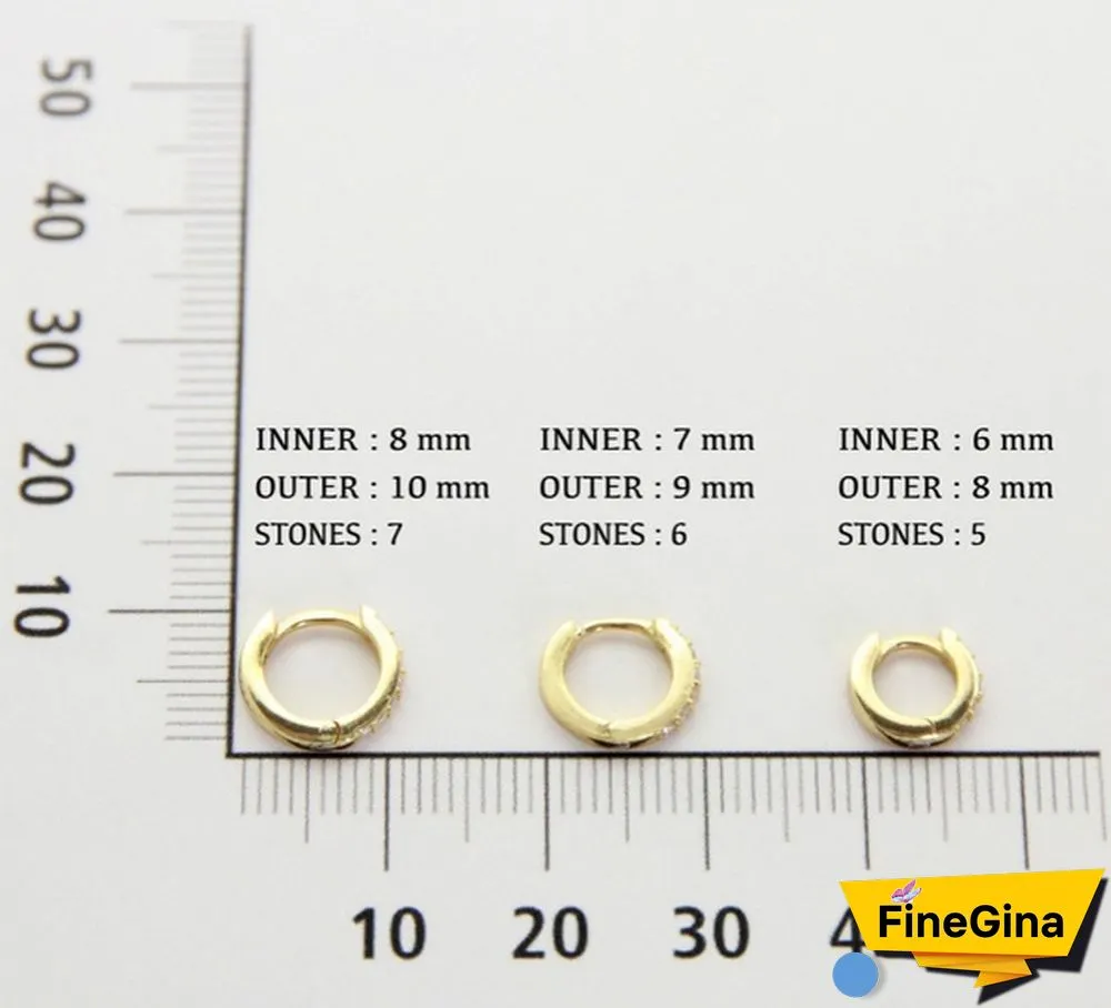 1Pc Small Hoop Earrings , Gold CZ Hoop Earrings,Huggie Hoop Earrings,Cartilage Earrings,Minimalist Earrings