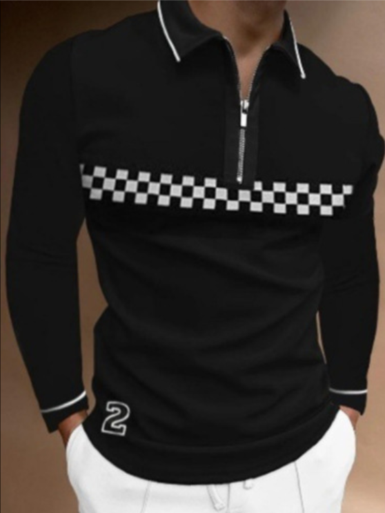 Men's Polo Shirt Long Sleeve Casual
