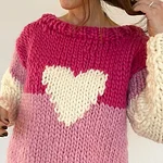 Valentine Vibes Valentine Heart Art Print Knitted Pullover Sweater - Image 2