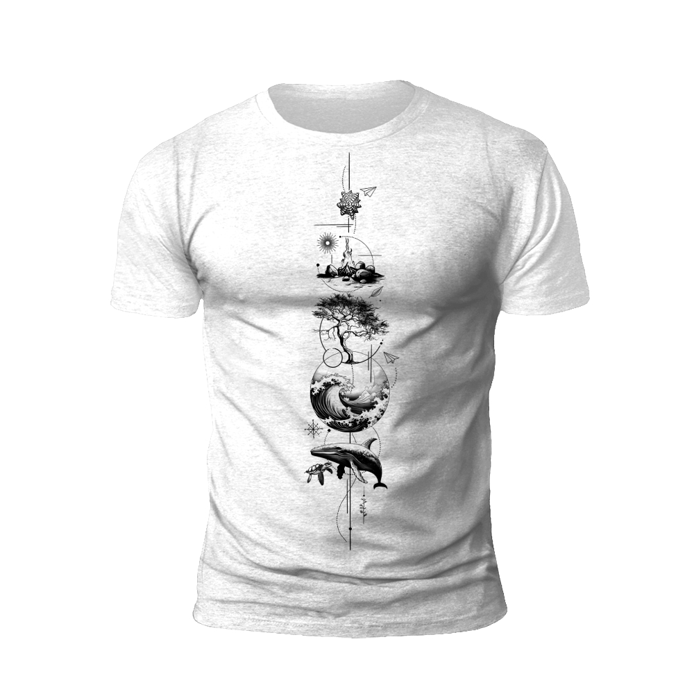 Harmony of Nature: An Ink Art Symphony T-shirt
