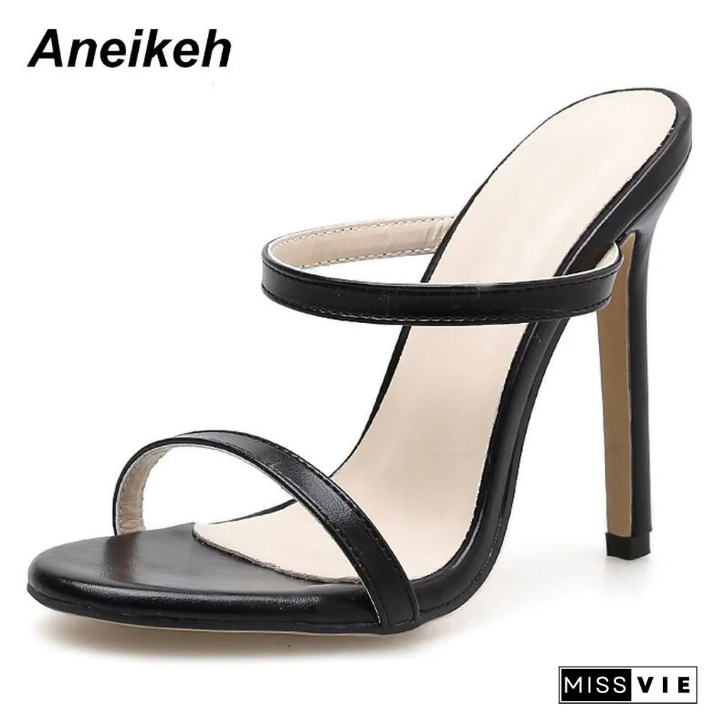 Aneikeh Women Sandals Stiletto High Heel Shoes Strap Ankle Wrap OL Sexy Pumps Party Dress Dropshipping Shoes Size 35-40