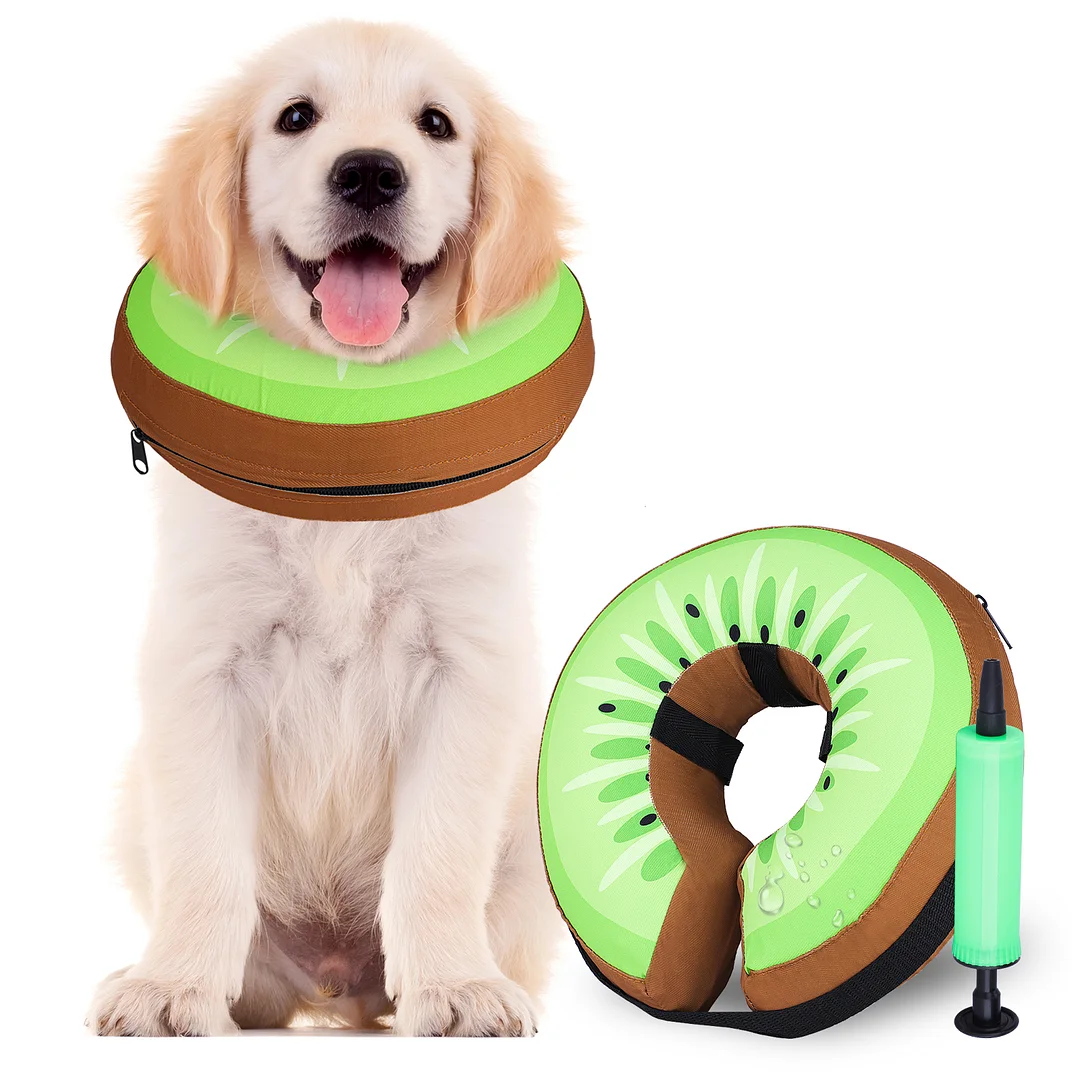 Inflatable Dog Cone Alternative After Surgery Adjustable Soft Cones Collar for Dogs Comfy E Collar for