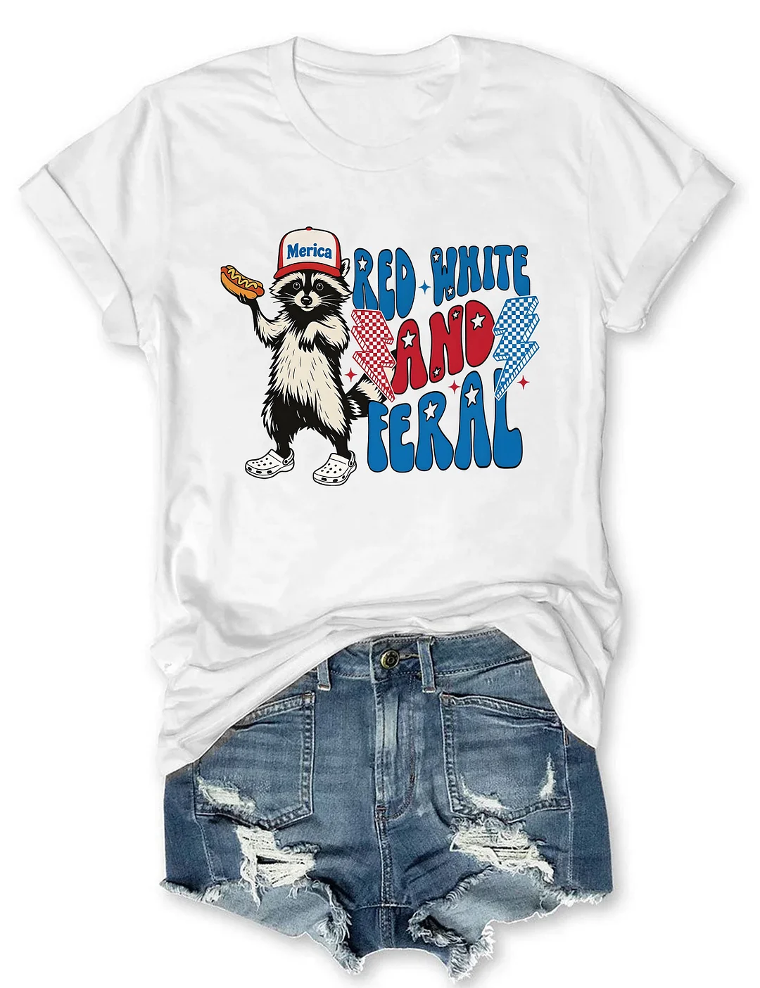 Red White And Feral T-shirt