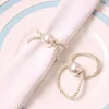 Cream White Weave Pearl Catering Napkin Ring