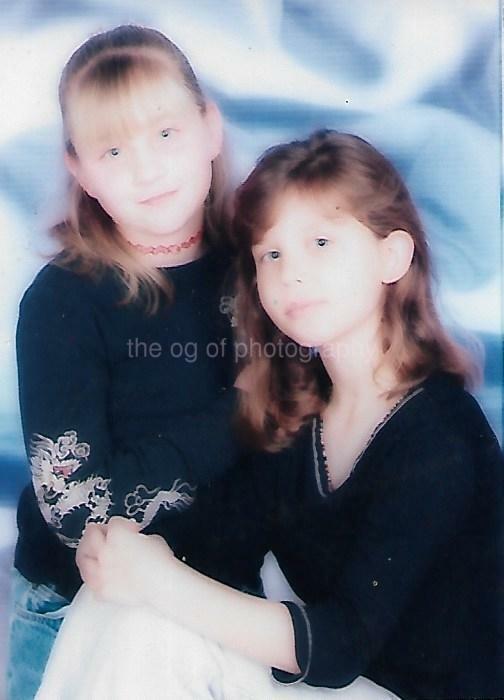 FOUND Photo Poster painting Color Portrait YOUNG AMERICAN GIRLS Original STUDIO PORTRAIT 21 59 L