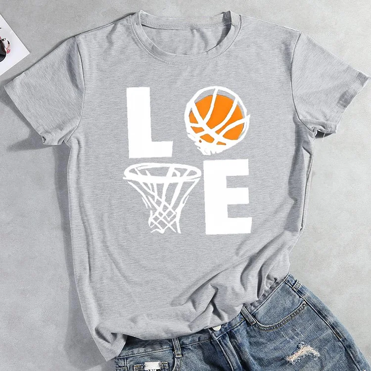 love basketball Round Neck T-shirt-0024584