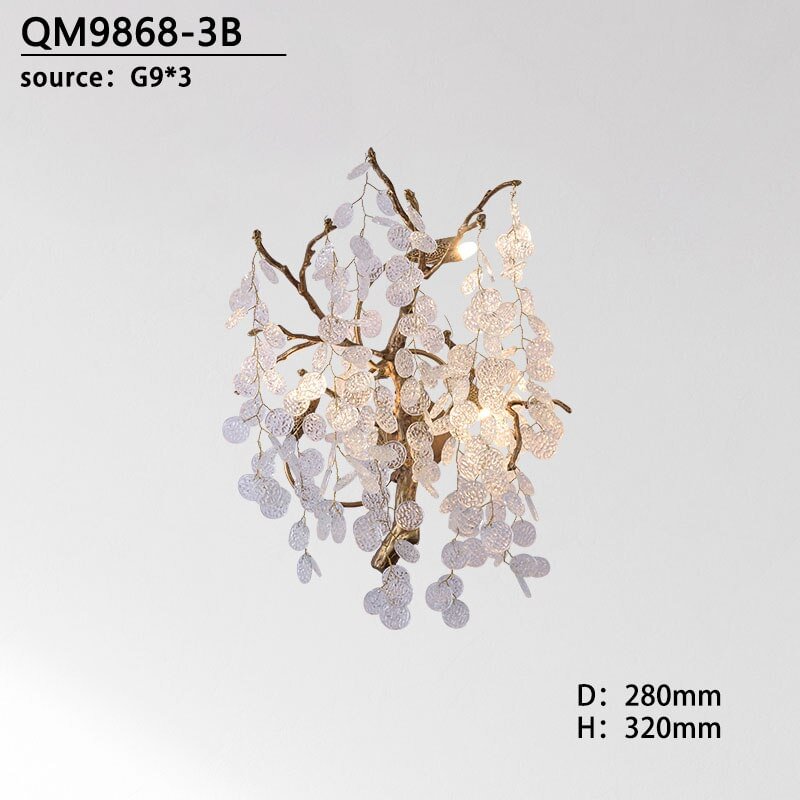 Morden Crystal Wall Light Living Room Light Simple Luxury Living Dining Room Bedroom Night Wall Lamp All Copper Home Decorate