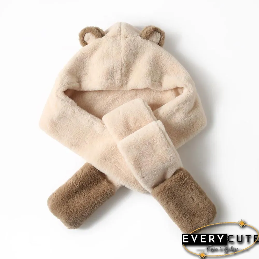 Cute Bear Ears Warm Hat Scarf