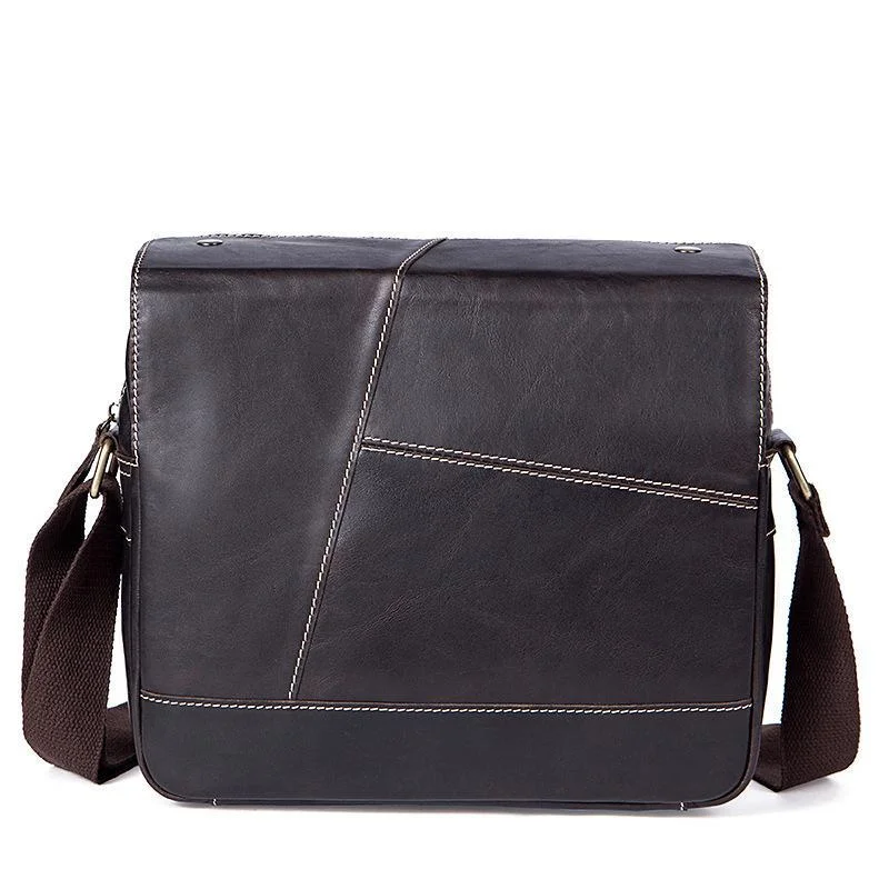 Delicate Genuine Leather Stitching Sling Shoulder Bag Messenger Bag