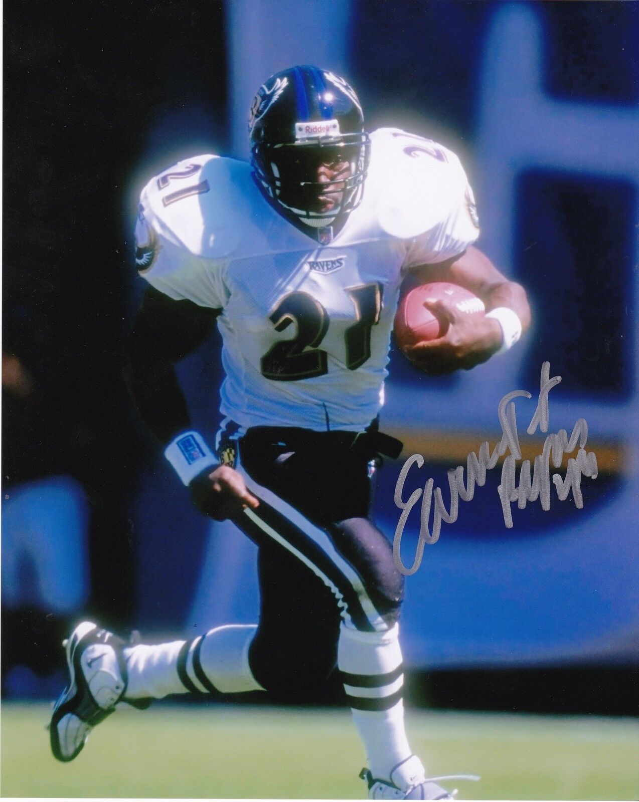 EARNEST BYNER BALTIMORE RAVENS ACTION SIGNED 8x10