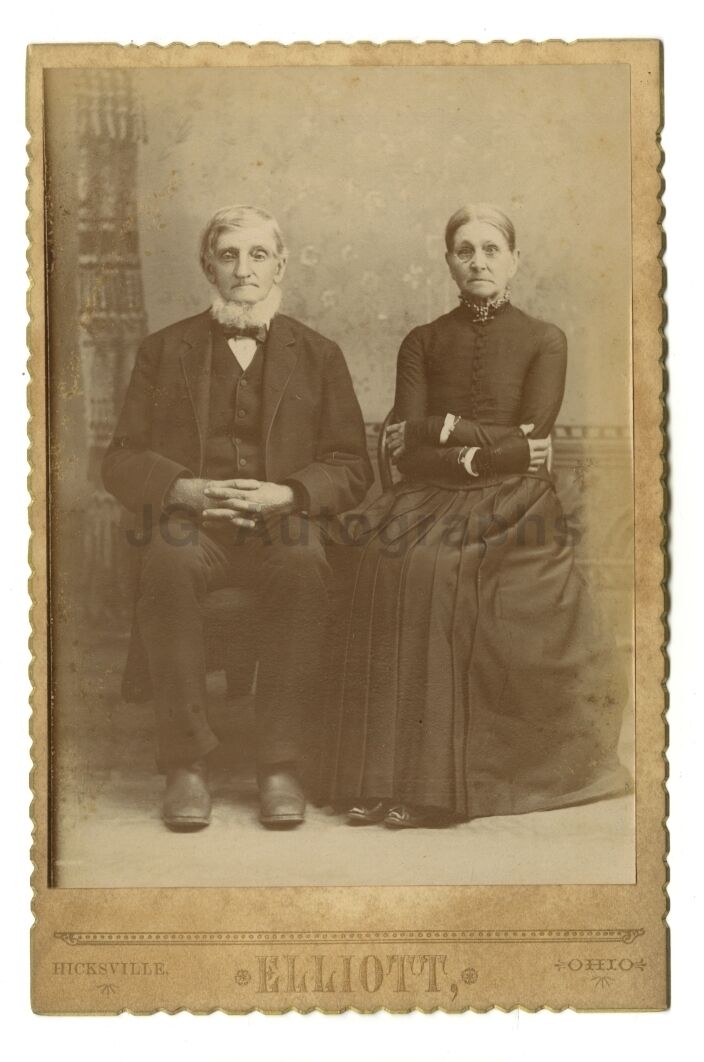 19th Century Couple Portrait - Original Cabinet Card Photo Poster painting - Hicksville, Ohio