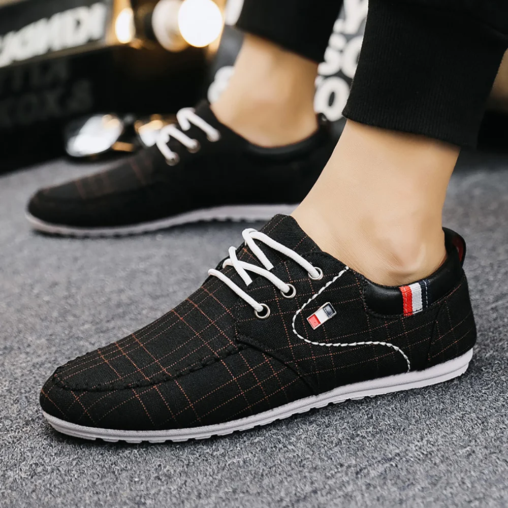 Smiledeer Autumn new men's casual breathable flat canvas shoes