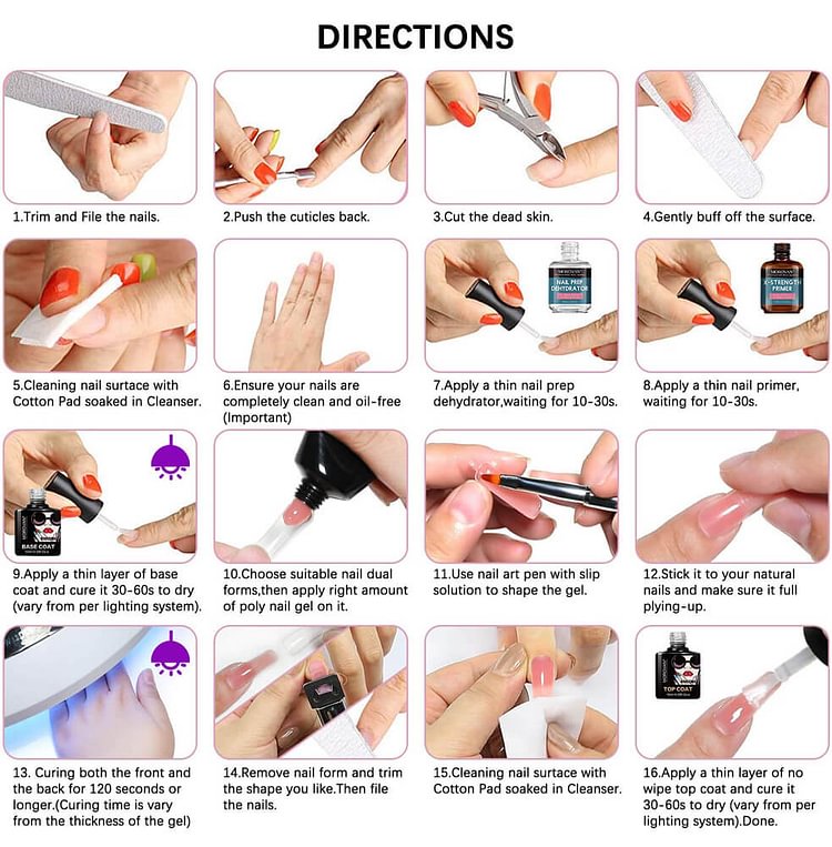Pin On Nail Kits Acrylics, Beginners Nail Kit | Poly Gel Nail Kit, Gel Nail  Extension Kit For Beginners With Everything Nail Art Diy 