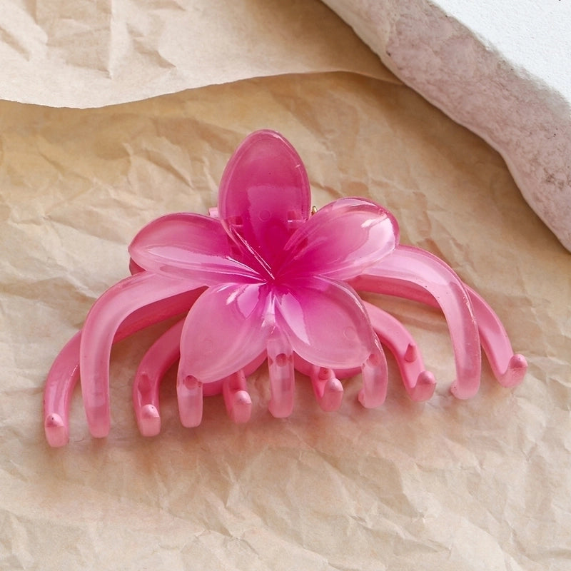 Women’s Casual Minimalist Flower Plastic Resin Stoving Varnish Hair Claws