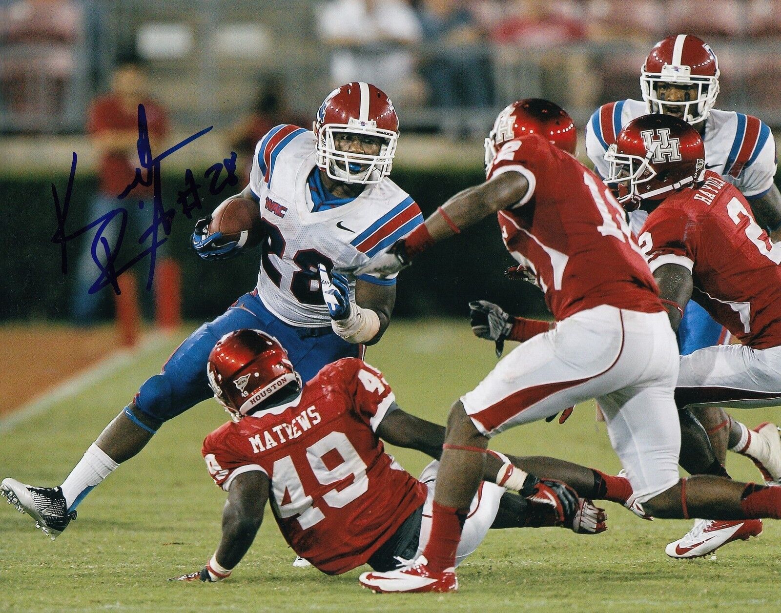 KENNETH DIXON signed *LOUISIANA TECH* 8X10 Photo Poster painting BALTIMORE RAVENS W/COA #1