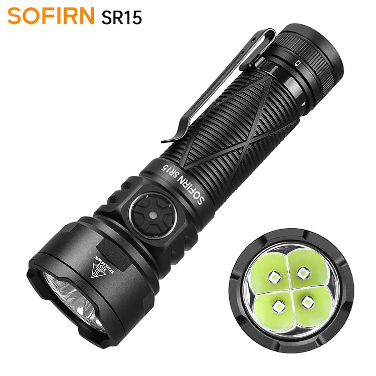 SOFIRN SR15 Rechargeable Flashlight High Lumen, 4500 Lumen Super Bright Flashlight, Long Beam Distance EDC Flashlight