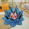 DIY Blue Lotus Diamond Painting Candle Holder