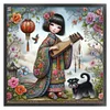 Japanese Geisha-11CT Stamped Cross Stitch 40*40cm