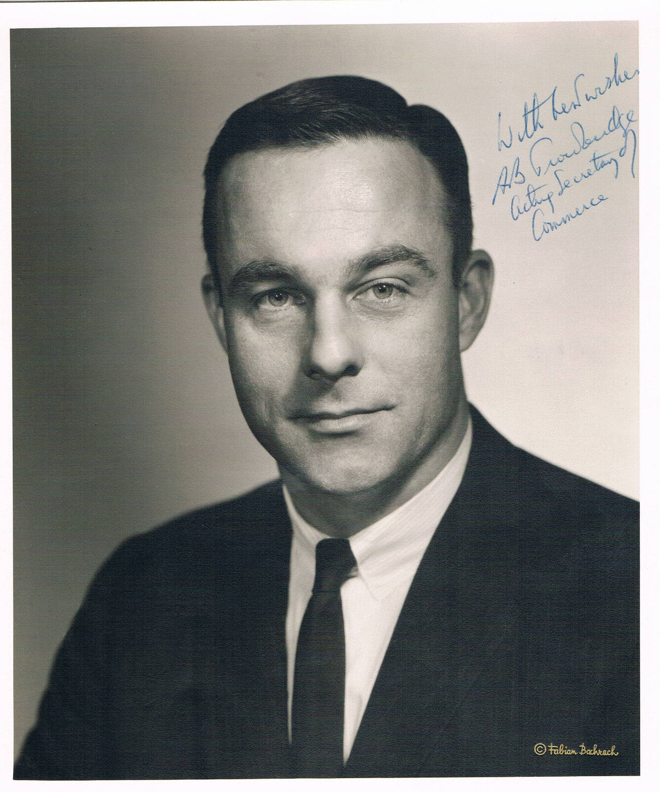 USA Sec. Alexander Trowbridge 1929-2006 genuine autograph signed 8x10