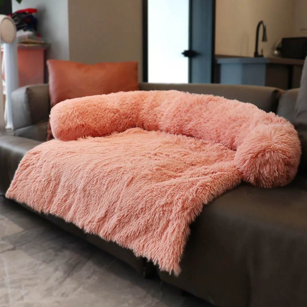 4 in 1 Comfy Pet Bed Calming Soft Faux Fur for Dogs Cats