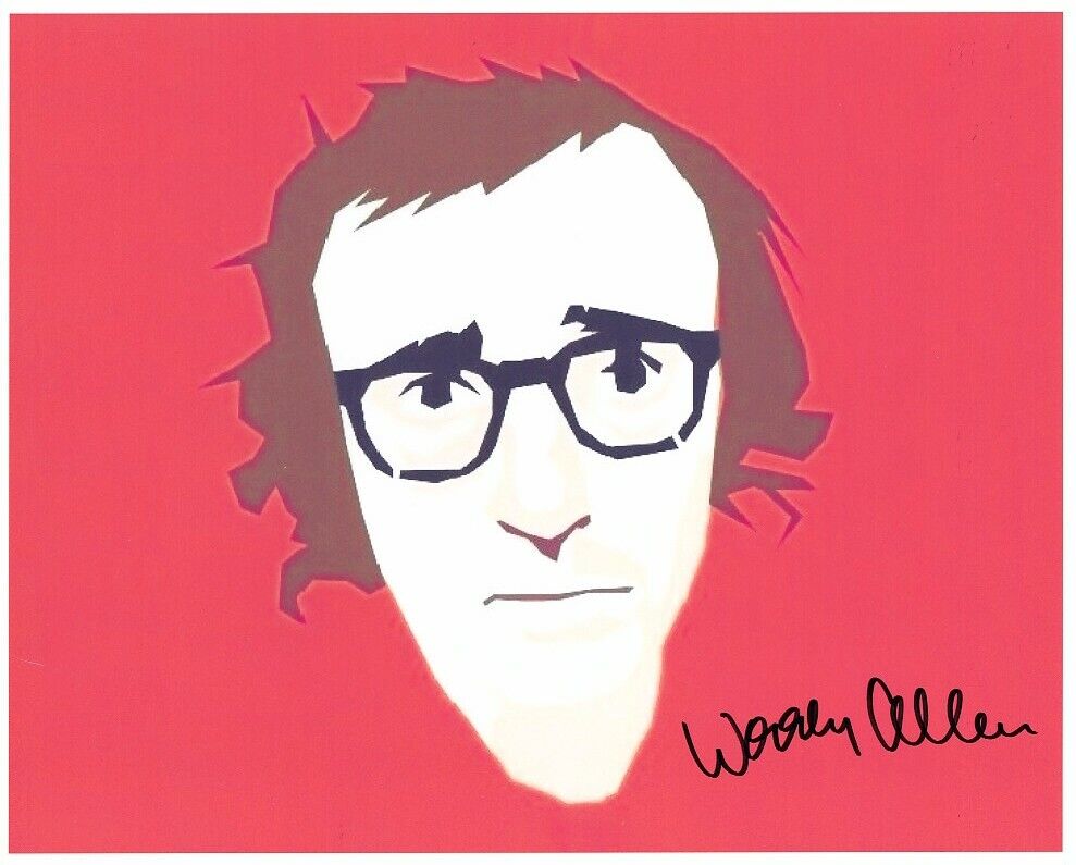 WOODY ALLEN hand-signed FUNNY YOUNG COLOR CARICATURE 8x10 authentic w/ COA