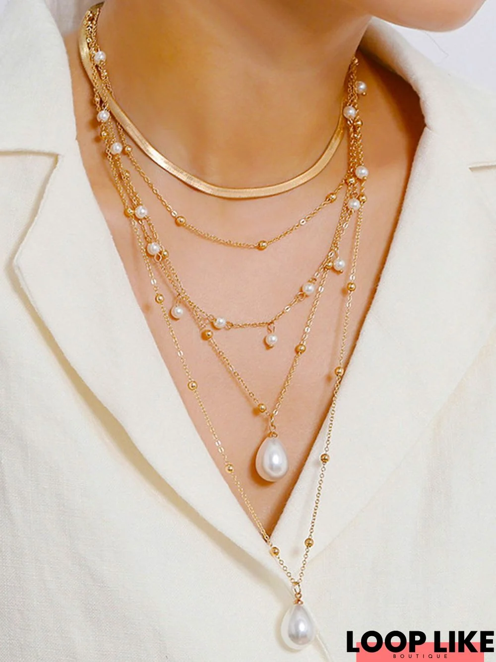 Resort Style Beach Pearl Multilayer Necklace