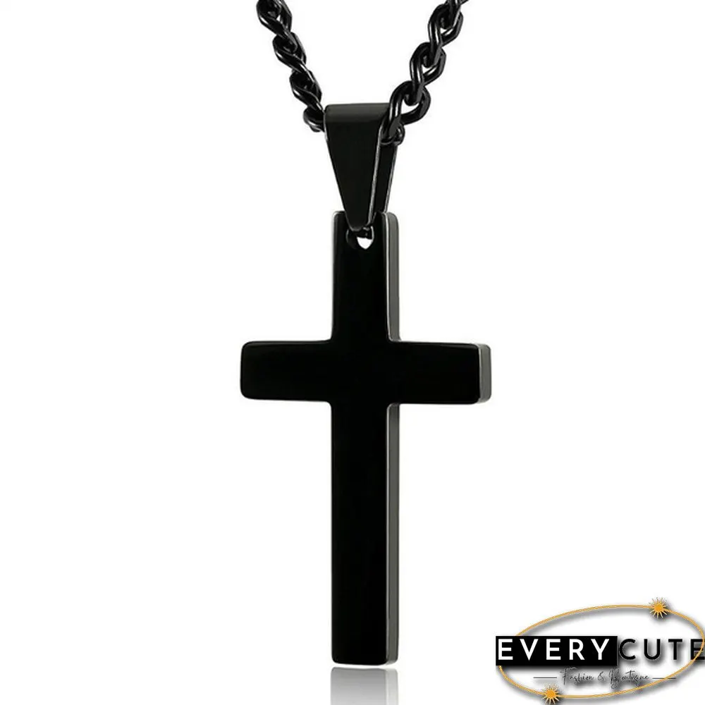 Fashion Simple Cross Pendant Necklace Cross Necklace Jewelry for Men Christmas gift