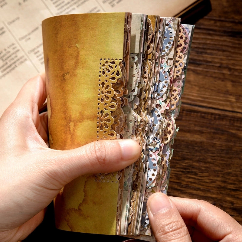 Mocard Notepad Lace Symphony Series Base Hollow Lace Journal Decorative Source Material 20 Pieces