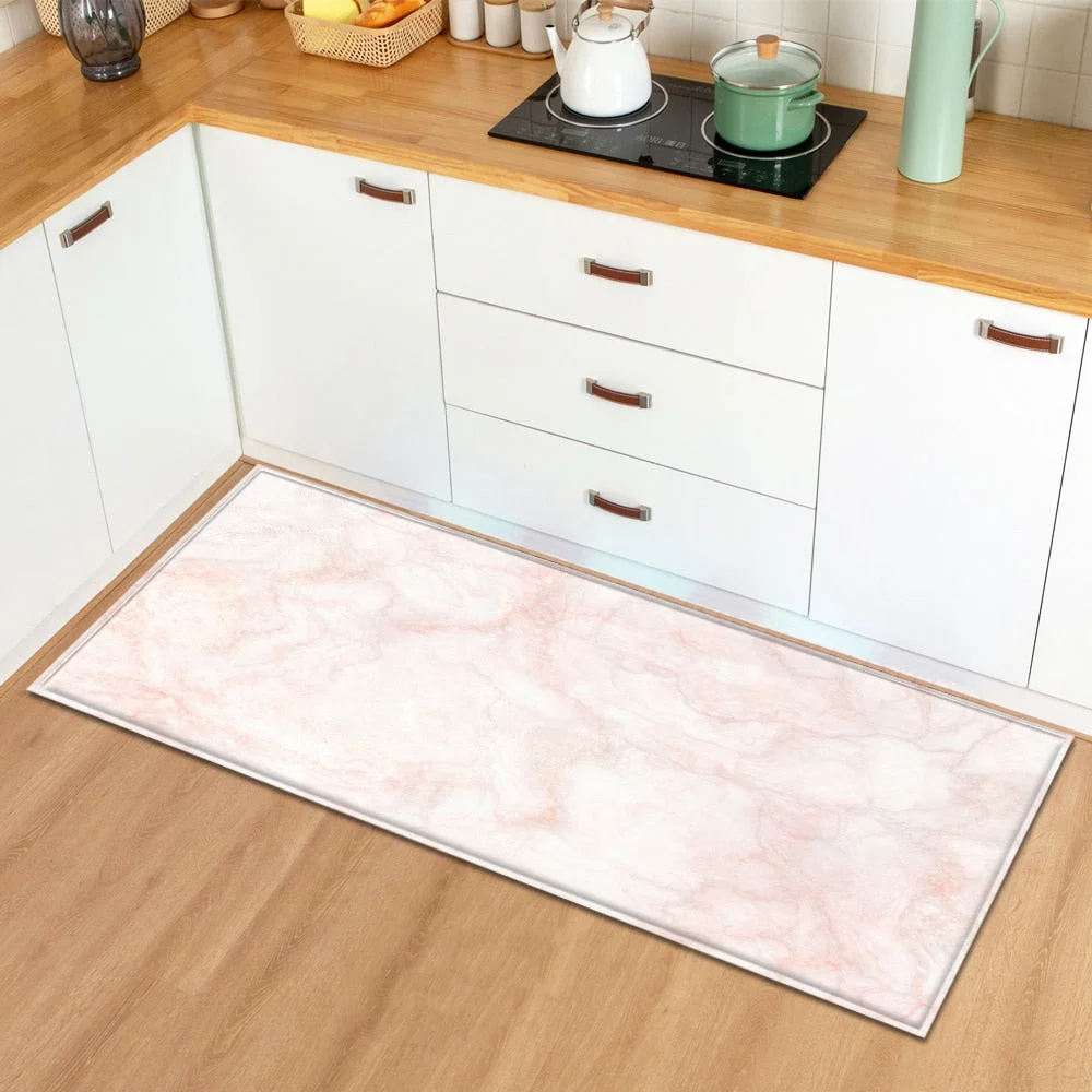 Marble Kitchen Carpet Absorbent Mat Doormat for Entrance Door 3D Wood Grain Pattern Bedroom Hallway Long floor mat Anti-Slip Rug